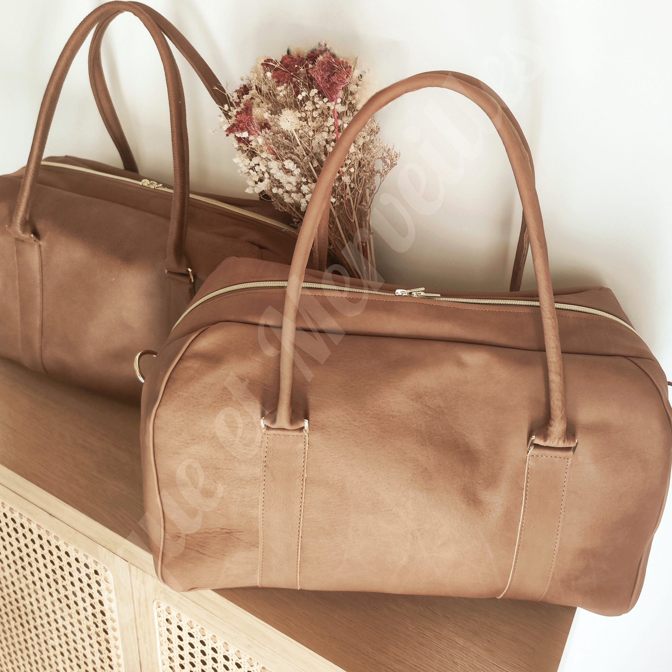 Sac à langer en cuir