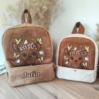 Sac à dos zippé - Brodé Gravé  bi-matière - Collection Animaux