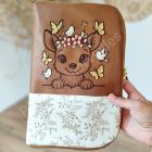 Protège carnet de santé zippé -Brodé Gravé - Animaux