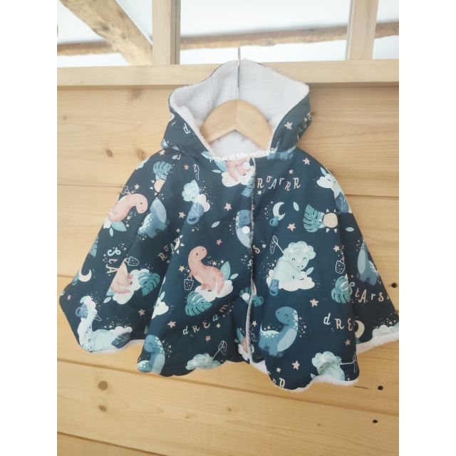 Cape Dino bleu 12-24mois