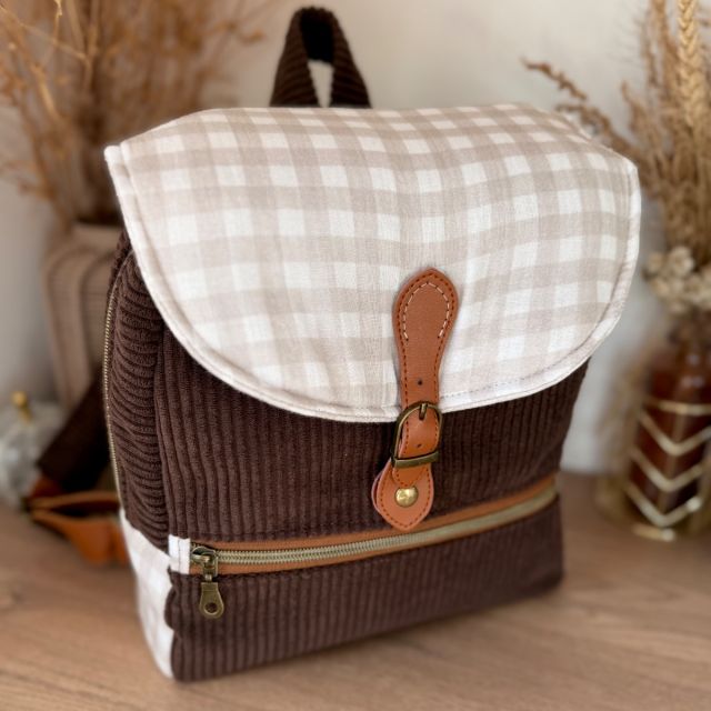 Sac à dos Enfant velours Zip & Rabat