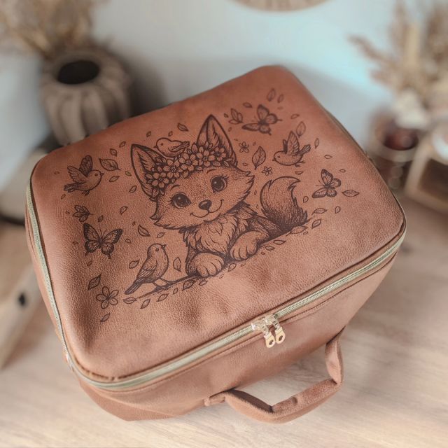 Valise enfant cuir grave